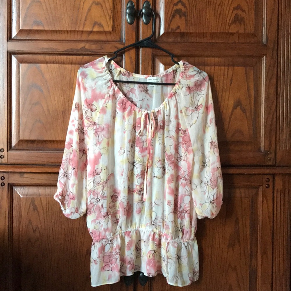 Semi-Sheer Floral Top